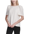 Calvin Klein Womens Puff Sleeve Pullover Blouse