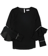 Calvin Klein Womens Ruffle-Sleeve Pullover Blouse, TW1