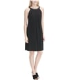 Calvin Klein Womens Grommet Lace-Trim Shift Dress black S