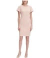 Calvin Klein Womens Puff Shoulder Sheath Dress
