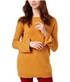 Michael Kors Womens Studded Cuffs Pullover Sweater marigold L