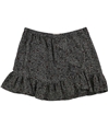 Michael Kors Womens Printed Ruffled Mini Skirt blackmaroon L
