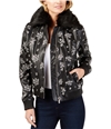 Michael Kors Womens Embroidered Bomber Jacket blksilver XS