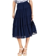 Michael Kors Womens Solid Midi Tiered Skirt truenavy XL