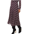 Michael Kors Womens Chevron Pleated Skirt purple 6