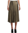 Michael Kors Womens Metallic Zig Zag Stripe Midi Pleated Dress goldblk 12