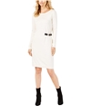 Michael Kors Womens Buckle Trim Sweater Dress white XXS