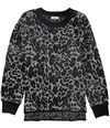 Calvin Klein Womens Leopard Print Pullover Sweater gray L