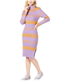 Moon River Womens Stripe Bodycon Sweater Dress paspur S