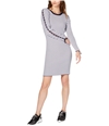 Michael Kors Womens Lace-Up Sleeve Sweater Dress