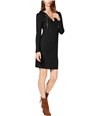 Michael Kors Womens Ribbed Lace Up Sweater Dress black XS