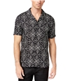 Another Influence Mens Tile Print Button Up Shirt black S