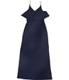 Michael Kors Womens Chain Strap Maxi Dress navy S