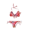 Raisins Womens Fringed Beaded Side Tie 2 Piece Bikini mltipnk M
