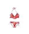Raisins Womens Fringed Beaded Side Tie 2 Piece Bikini multipink M