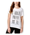 Freeze CMI Inc. Womens Prefer Not To Graphic T-Shirt white XS