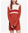 Free People Womens Colorblock Sweater Dress red L