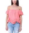 Free People Womens Mint Julep Knit Blouse neoncoral XS