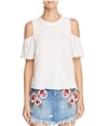 Free People Womens Taurus Cold Shoulders Basic T-Shirt white XS