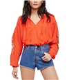 Free People Womens Tropical Summer Knit Blouse