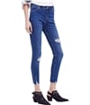 Free People Womens Ripped Raw Hem Skinny Fit Jeans blue 27x30