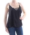 Free People Womens Lace Inset Cami Tank Top black XS