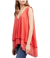 Free People Womens Peachy Distressed Tank Top red XS