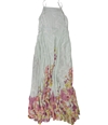 Free People Womens Floral Maxi Dress ltgreen S