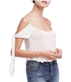 Free People Womens Believe Me Cold Shoulder Blouse white XS