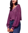 Free People Womens South Side Thermal Sweater violet M