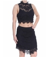 Free People Womens Lace Set Skirt Suit black XS