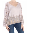Free People Womens Medallion Print Pullover Blouse ltpaspur S