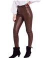 Free People Womens Faux Leather Casual Trouser Pants brown 24x28