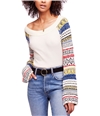 Free People Womens Fairground Thermal Blouse ivory S