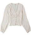 Free People Womens Love Street Button Up Shirt ivory XS