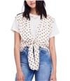 Free People Womens Printed Tie Front Sleeveless Blouse Top natural S