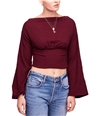 Free People Womens Thermal Crop Top Pullover Sweater