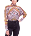 Free People Womens Chase Me Knit Blouse