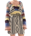 Free People Womens Patchwork Sweater Dress creammulticombo XS