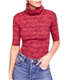 Free People Womens Dyed Turtleneck Pullover Blouse wine XS