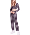 Free People Womens Plaid Pant Suit navy 12x30