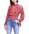 Free People Womens Floral Pullover Blouse poppycombo L