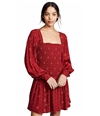 Free People Womens Two Faces Mini Dress red XS