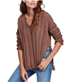 Free People Womens Distressed Pullover Sweater brown XS
