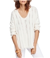 Free People Womens Distressed Pullover Sweater ivory S