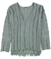 Free People Womens Distressed Pullover Sweater ltpasgrn XS