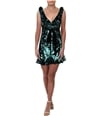 Free People Womens Siren Sequined A-line Dress green 6
