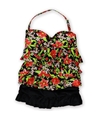Island Escape Womens Tiered Ruffle 2 Piece Bandeau