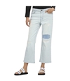 Dkny Womens Patched Distressed Flared Jeans