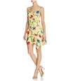 Parker Womens Floral Ruffled Dress valencialime 2